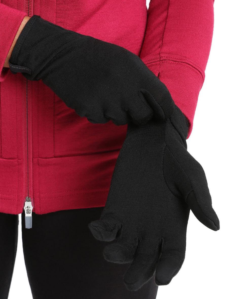 Rękawiczki Icebreaker Unisex Merino 260 Tech Glove Liners Męskie Czarne | PL 1888DFMN